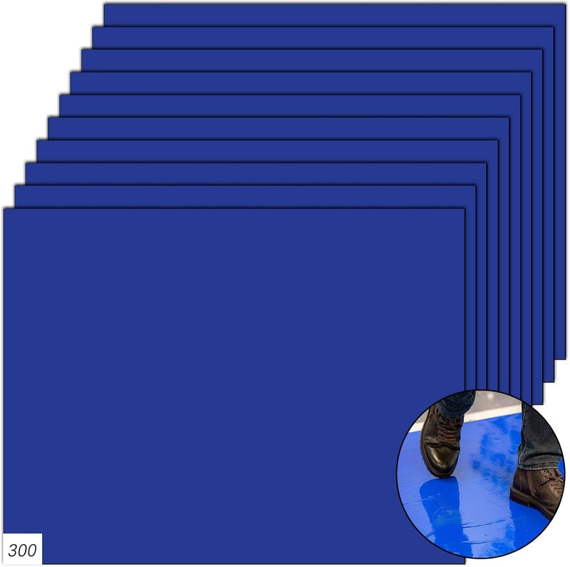 MUXHEL 300 Sheets 17’’ x 13’’ Basketball Sticky Mats, Adhesive Mats for Replacement, Sticky Mat for Shoes, Construction, Laboratory, Hospital, Medical, Office, Gym (Blue) - Image 1